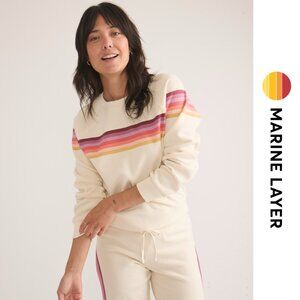 MARINE LAYER 'Anytime' Retro Stripe Fleece Sweatshirt